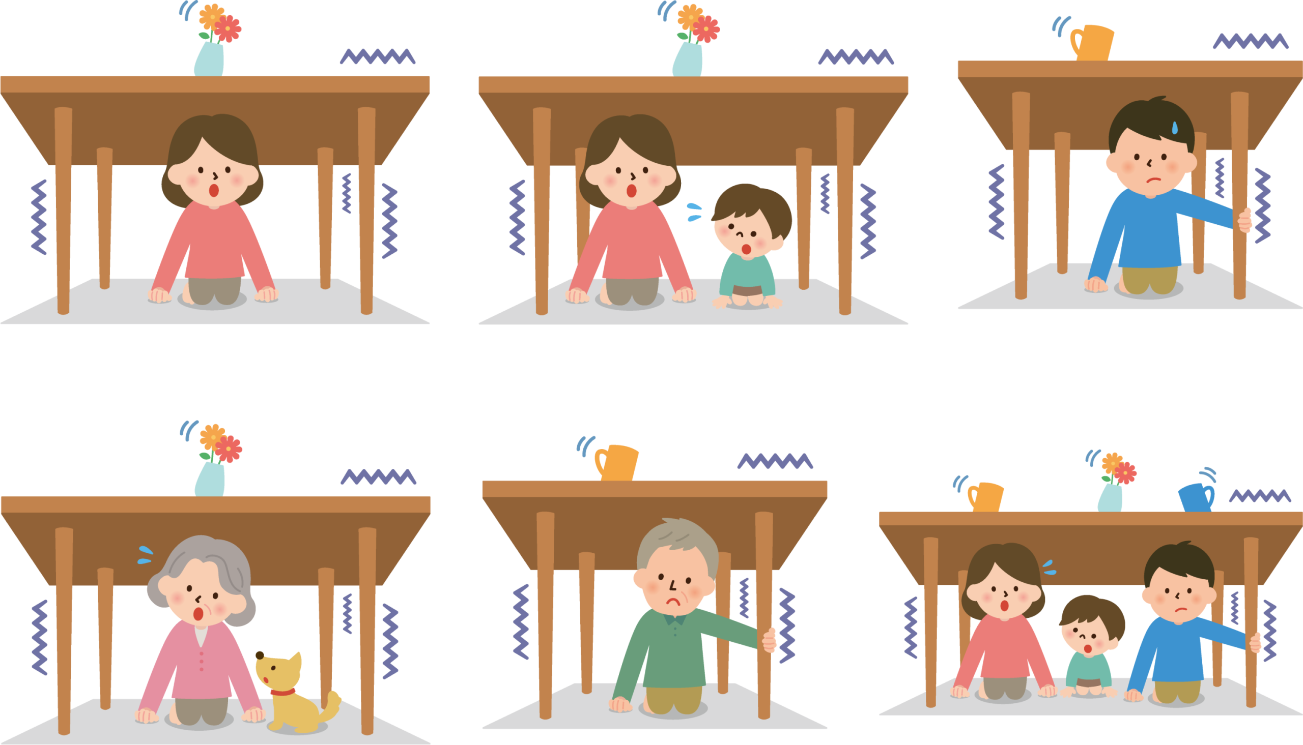 あなたが家にいる時に地震が発生しました。最初にとる行動は？